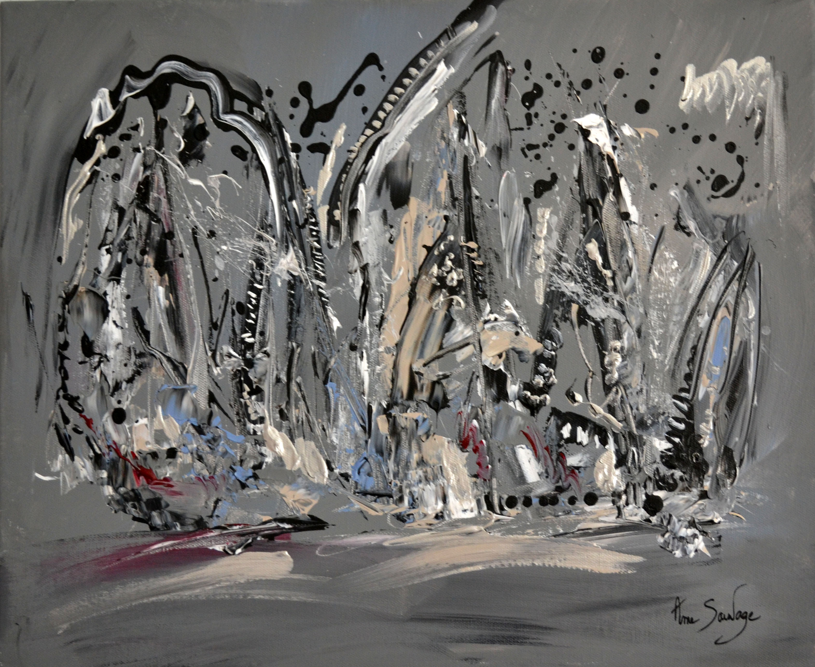 Tableaux noir et blanc : tableau abstrait contemporain moderne et unique